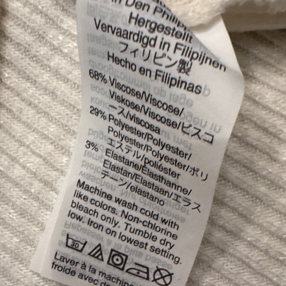 J. Crew Cream Ribbed Long Sleeve Top with Gold Buttons - Picture 6 of 8